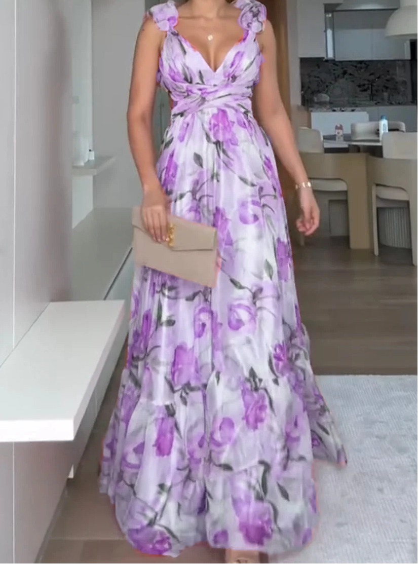 🍓Vestido plisado sexy y elegante con estampado-ES