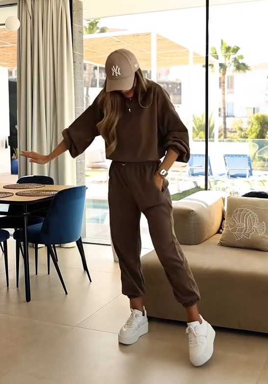 Moteriškas dviejų dalių briaunotas komplektas kasdieniam dėvėjimui-LT