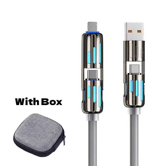🔥4 viename USB įkrovimo laidas, greitas įkrovimas⚡-LT