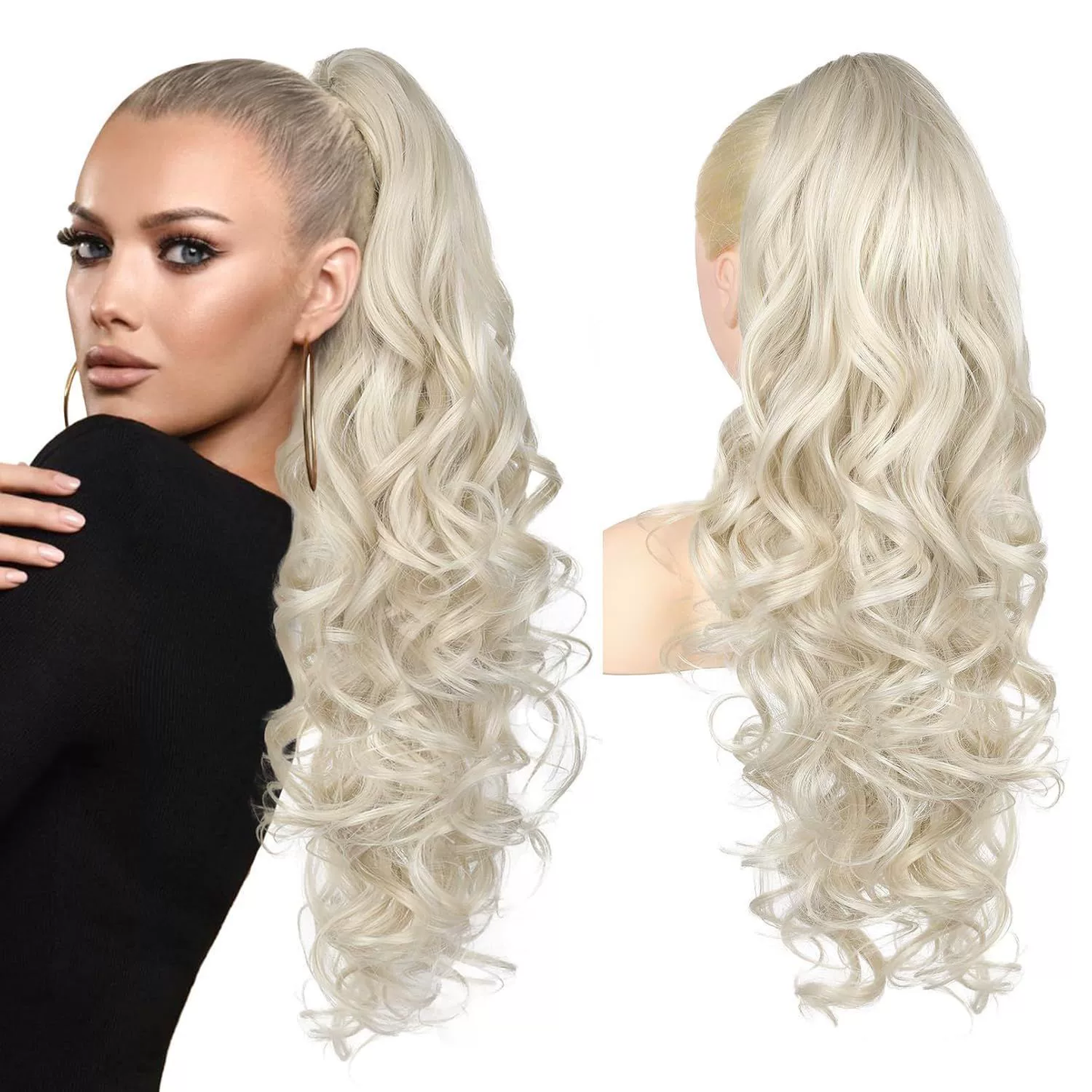 🔥 Promoción por tiempo limitado: 50% de descuento en extensiones de cabello de coleta con clip 👩💕 🙋♀️-ES