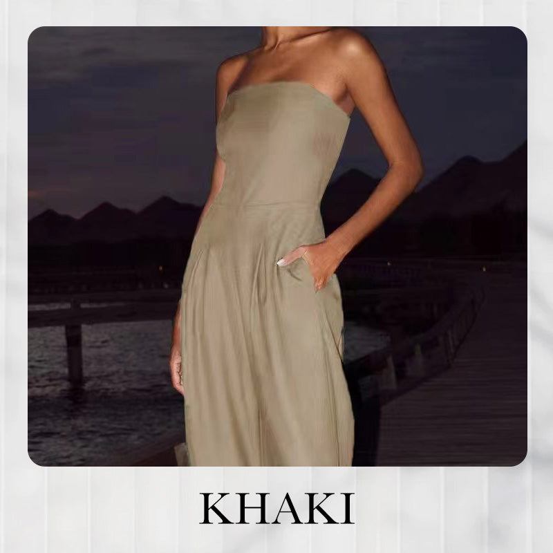 【S-XL】👗Suéter sin tirantes de mujer con bolsillos-ES