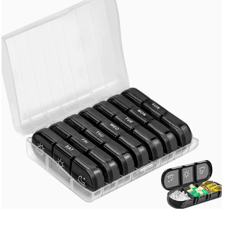 🧳 Pastillero de viaje de 7 días - Ligero con compartimentos extraíbles - ES