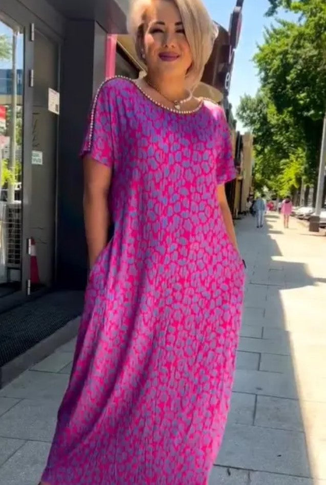 Gran oferta: vestido de moda en talla más grande con estampado.-ES