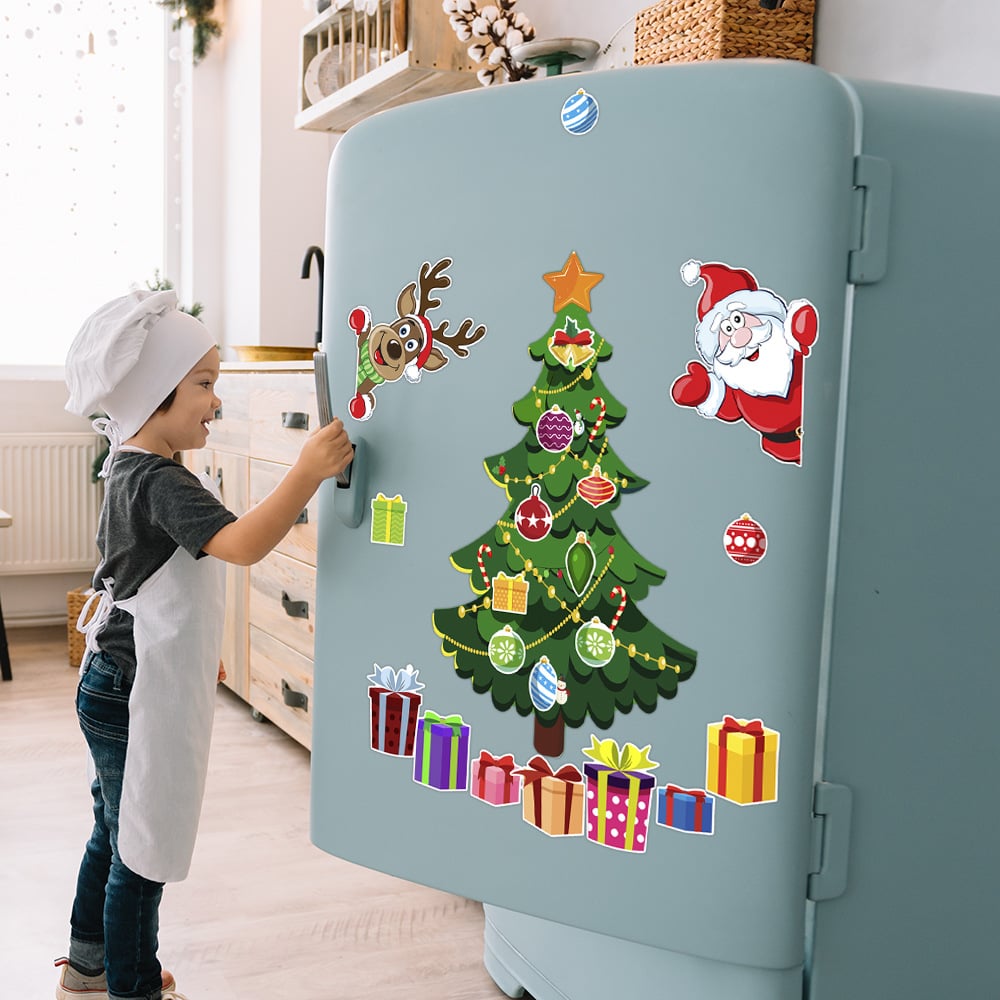 🎁🎅 Μαγνητικό αυτοκόλλητο με χριστουγεννιάτικο θέμα🎄-GR