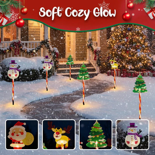 🎄🎁Συσκευασία 6 κινούμενων χριστουγεννιάτικων φωτιστικών-GR