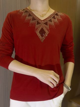 🔥[M-4XL] 2024 Camiseta de terciopelo de manga larga de invierno de alta calidad con cristales-ES
