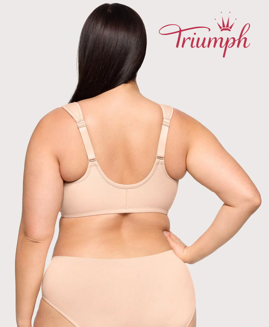 „Triumph“ – medvilninė liemenėlė (3 vnt. pakuotė) su siuvinėtais nėriniais, užsegimas priekyje-LT