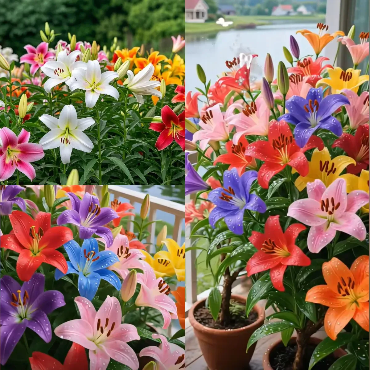 Bulbos de lirio fragante bicolor de doble pétalo: frescos y dulces.-ES