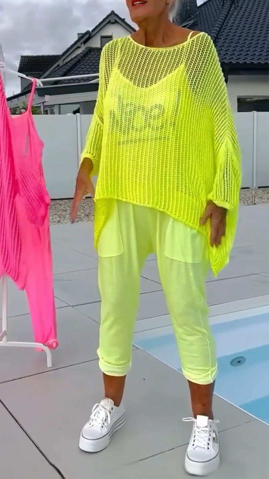 🌸Mono de mujer + top holgado con pañuelo hueco-ES