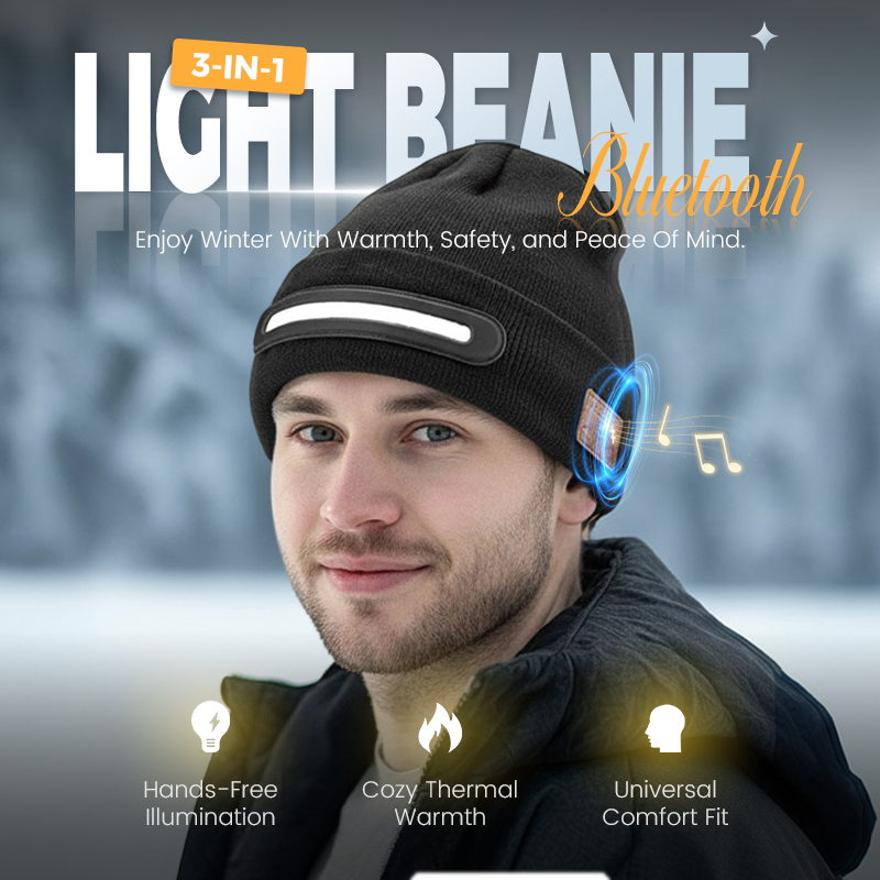 Επαναφορτιζόμενο σκούφο LED με Bluetooth-GR