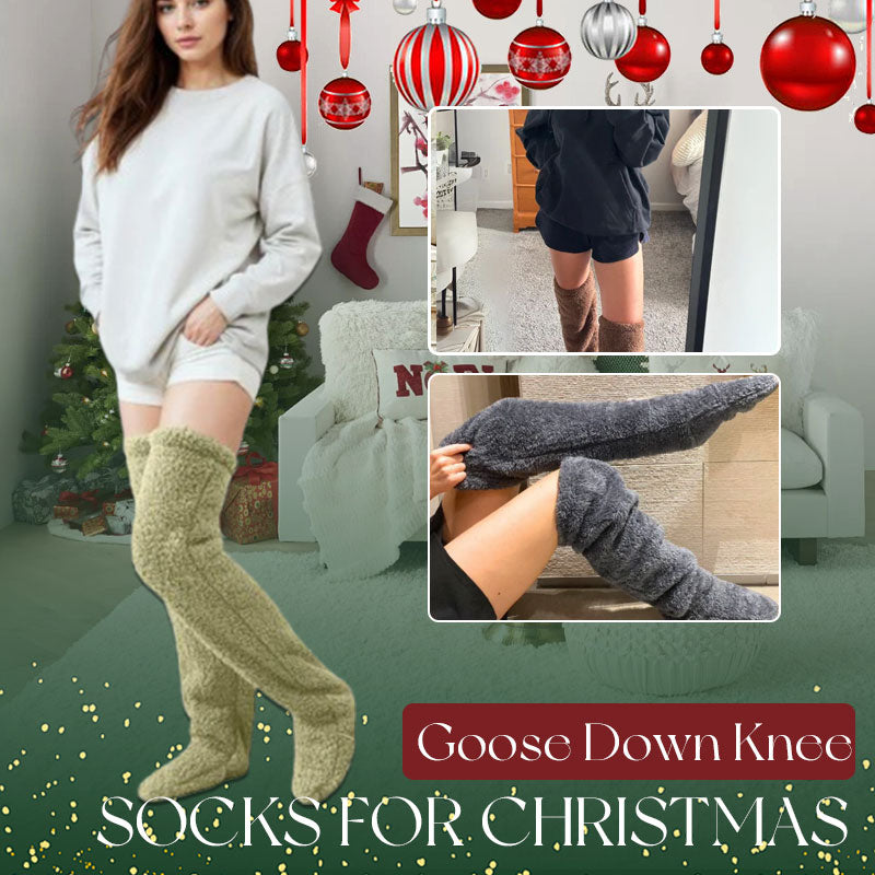 Calcetines de plumón de ganso hasta la rodilla para Navidad-ES