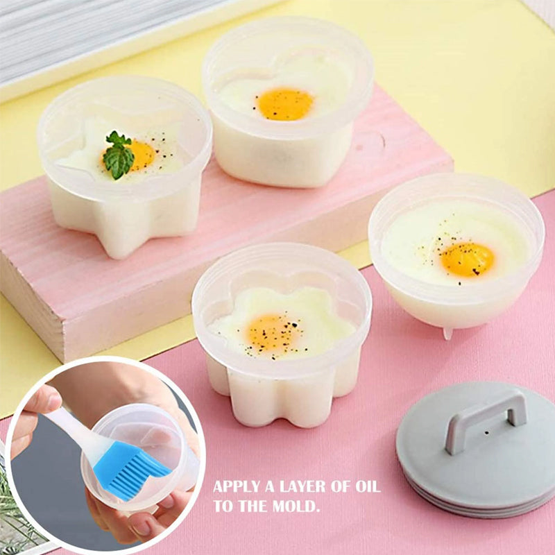 Žavi kietai virtų kiaušinių formelė🥚🥚 4 vnt/komplektas su teptuku-LT