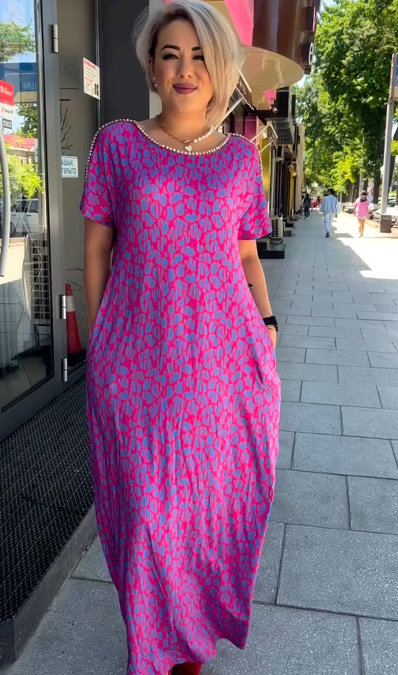 Gran oferta: vestido de moda en talla más grande con estampado.-ES