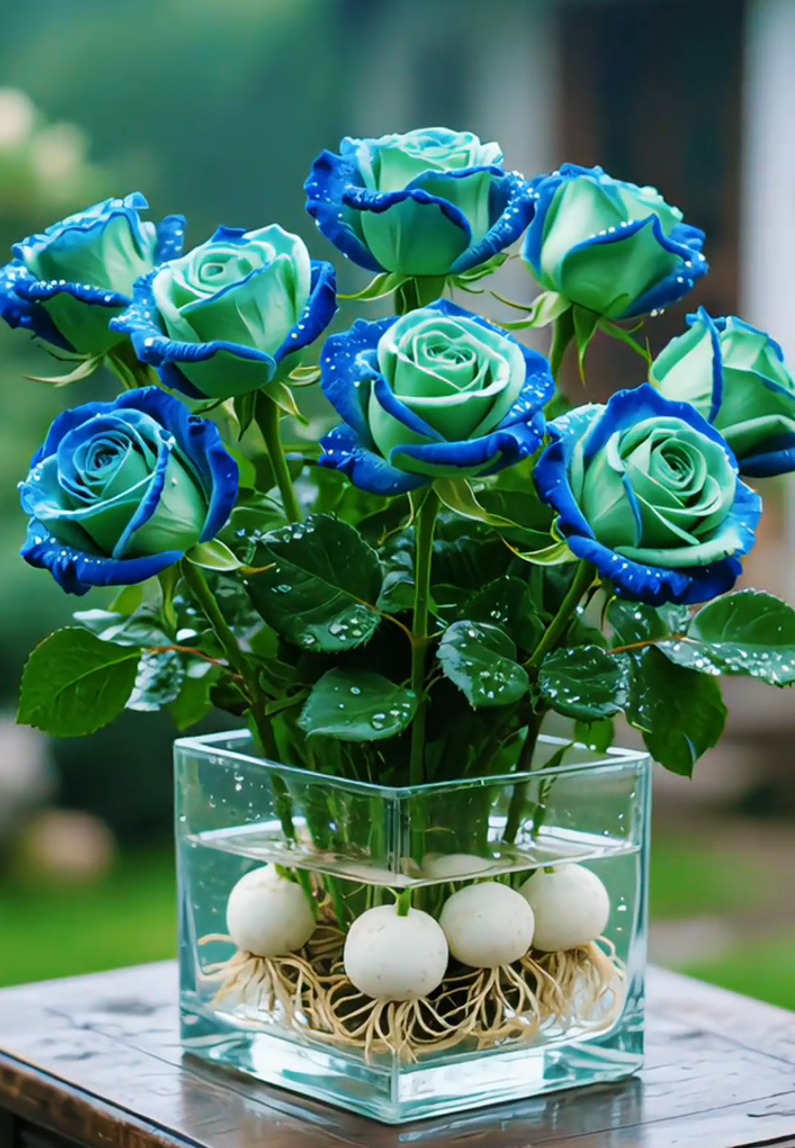 🌈Bulbos de rosas hidropónicos, raros y bicolores: un milagro colorido de la naturaleza 🌹-ES