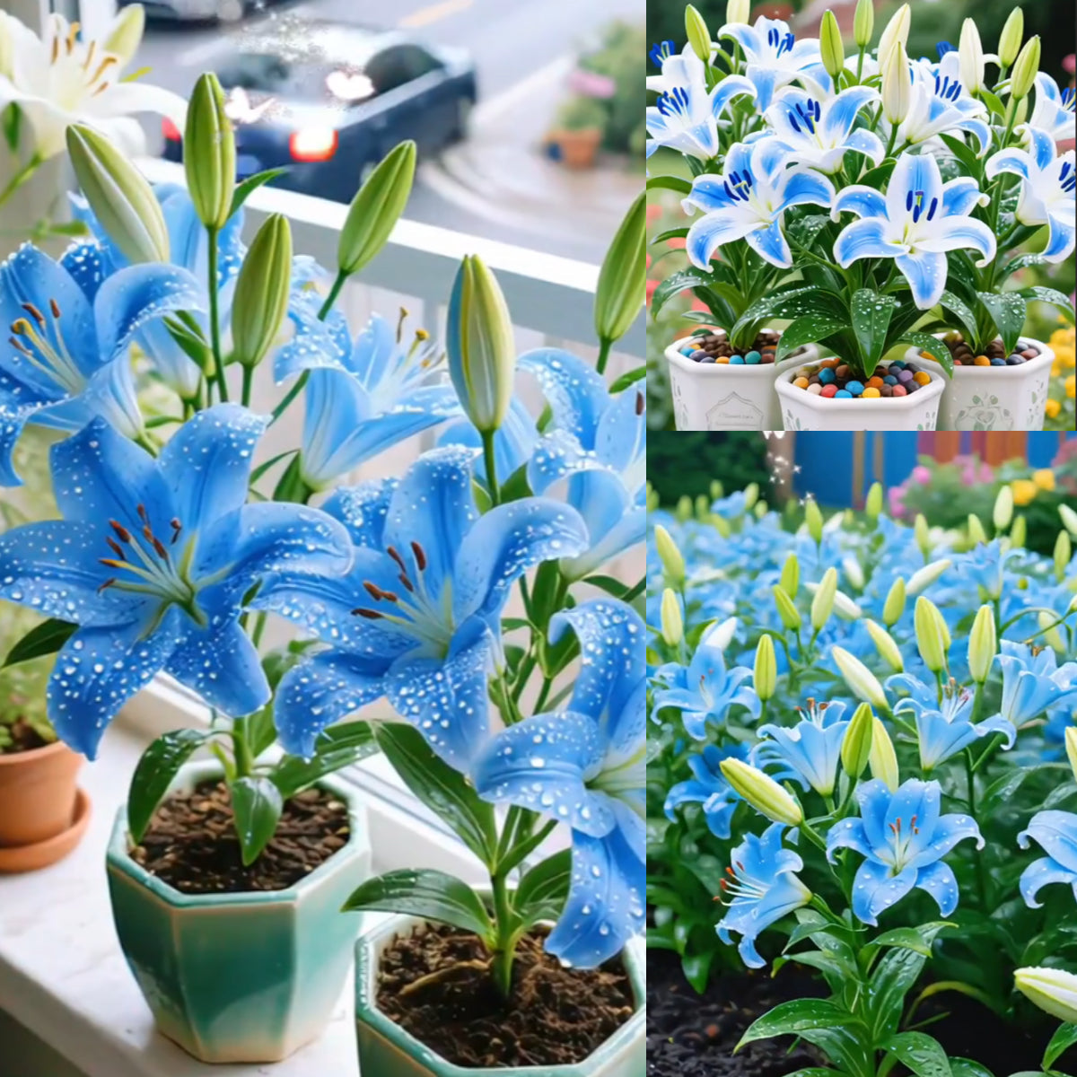 Bulbos de lirio fragante bicolor de doble pétalo: frescos y dulces.-ES