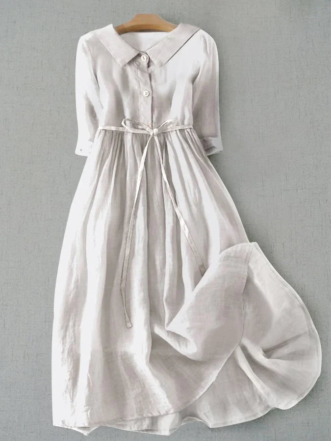Vestido de algodón sencillo y artístico-ES