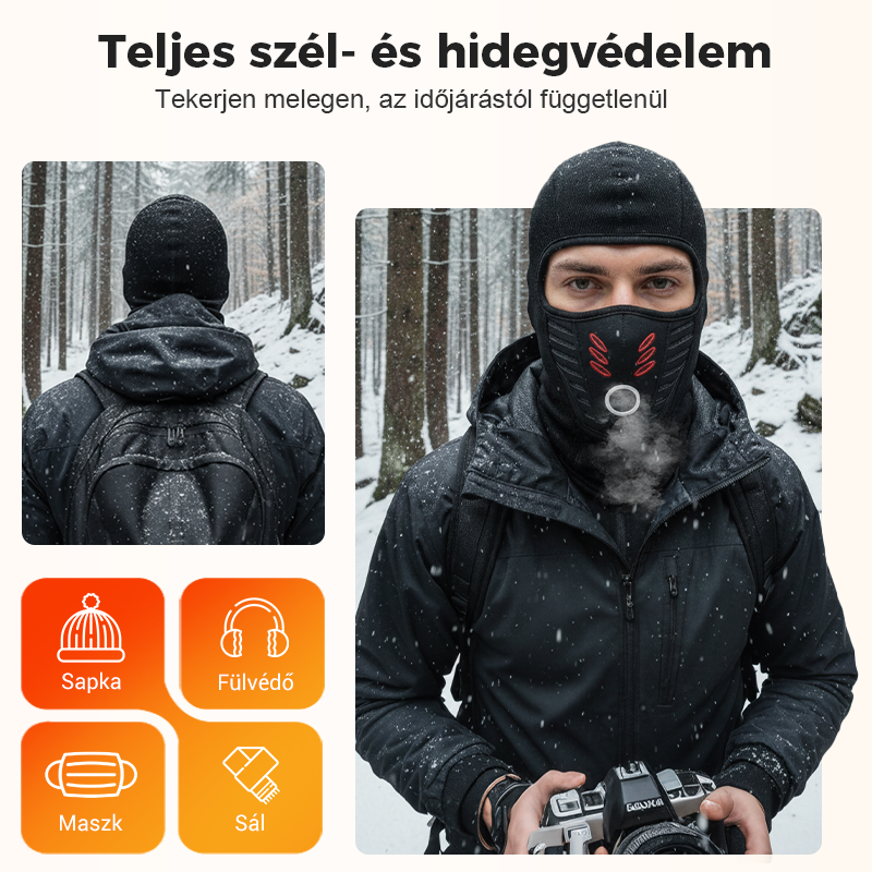 💞 Vėjui atsparus šalmas žiemai, unisex-LT