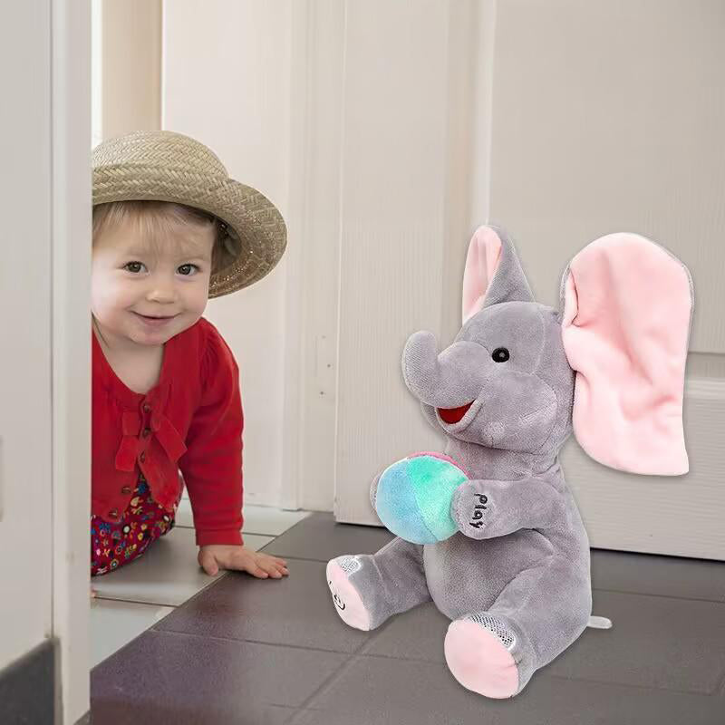 🎁🐘 Mielas pliušinis dramblio žaislas slėpynių žaidimui-LT
