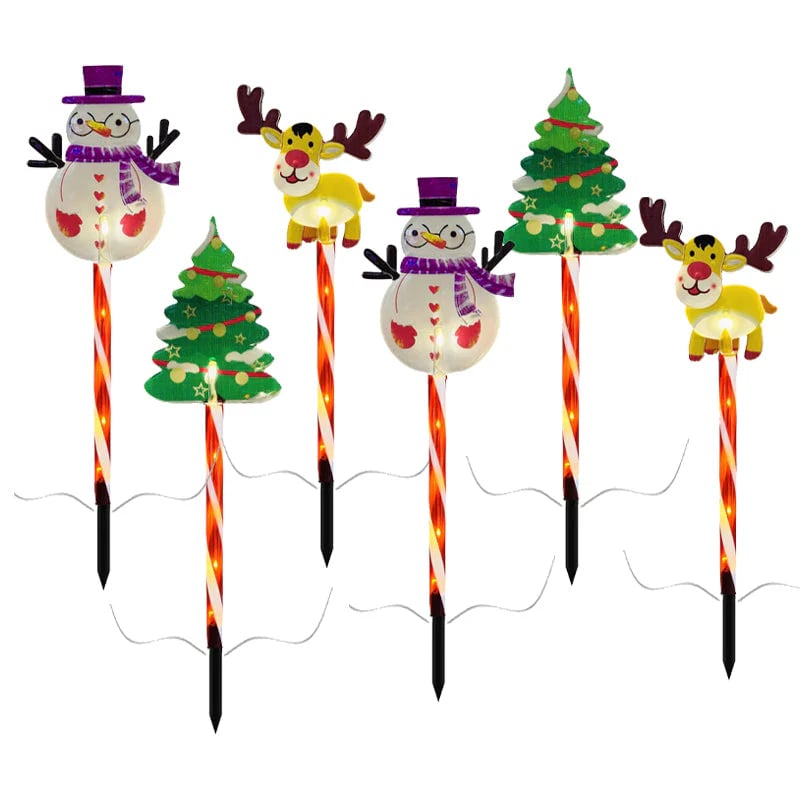 🎄🎁Συσκευασία 6 κινούμενων χριστουγεννιάτικων φωτιστικών-GR