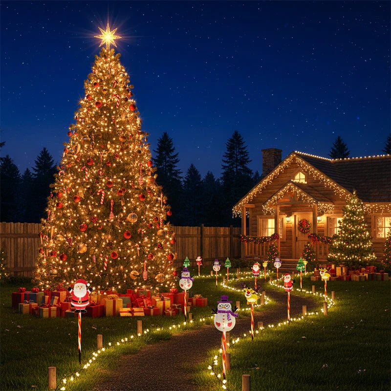 🎄🎁Συσκευασία 6 κινούμενων χριστουγεννιάτικων φωτιστικών-GR