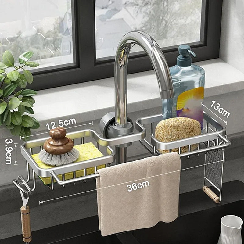 【🔥Nauji produktai 2025】💧Korozijai atsparus aliuminio maišytuvo sifonas – praktiškas laikymas šalia kriauklės-LT