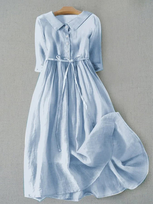 Vestido de algodón sencillo y artístico-ES