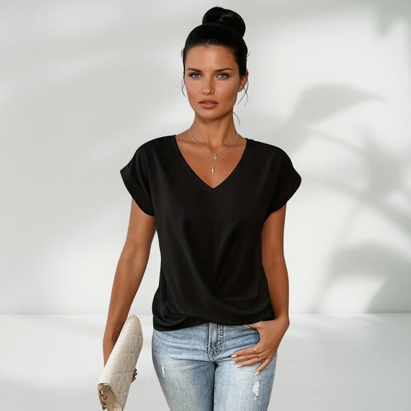 👚Camiseta elegante con cuello en V✨-ES