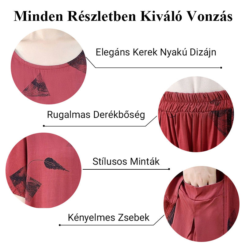 💞 Conjunto de pantalón corto de pierna ancha y top de manga corta con estampado para mujer-ES