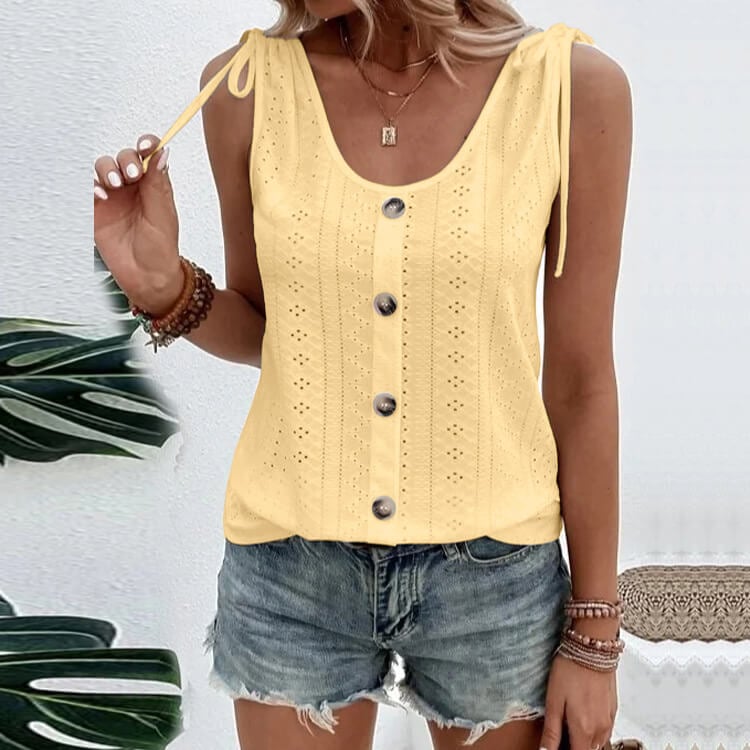 Γιλέκο casual loose fit μονόχρωμο πλήρωμα με λαιμόκοψη-GR