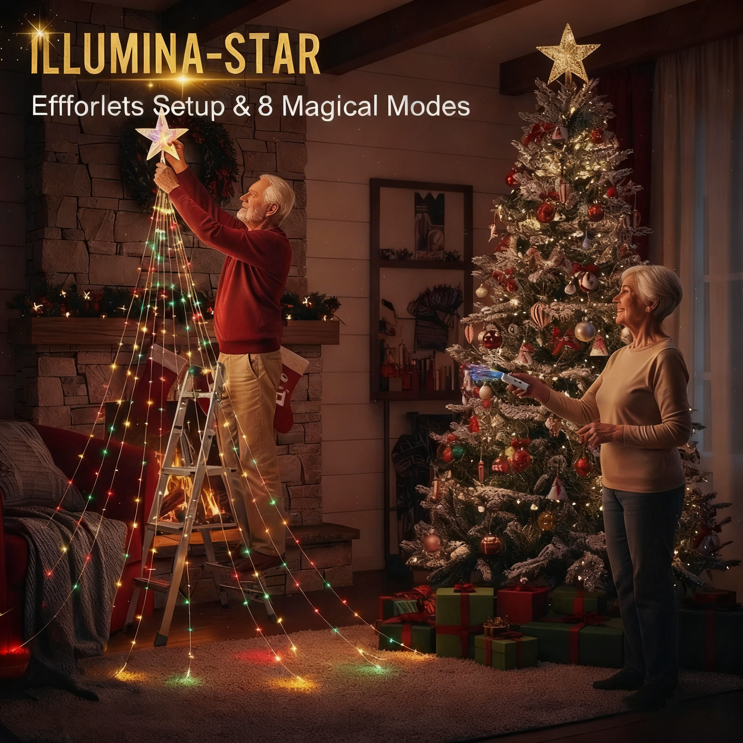 🎁¡Oferta anticipada de Navidad! 50% de descuento🎄 Luces navideñas Starlight Cascade-ES