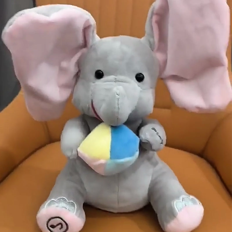 🎁🐘 Mielas pliušinis dramblio žaislas slėpynių žaidimui-LT