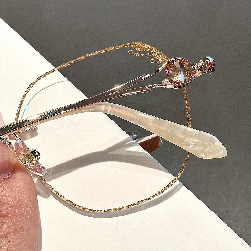 Gafas antirreflejos para mujer con montura de diamante y protección contra la luz azul-ES