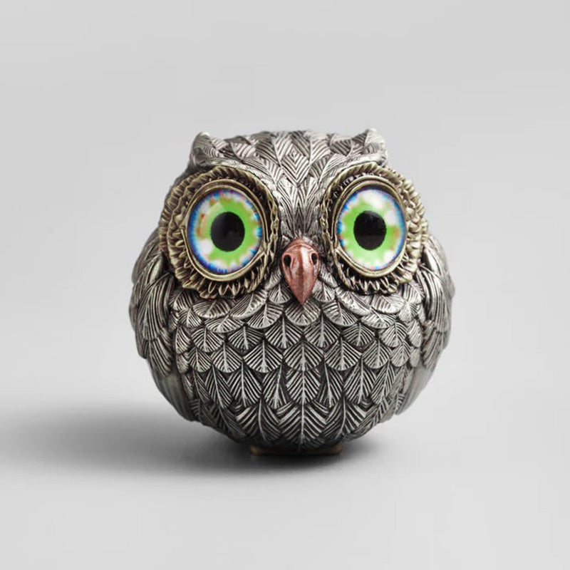 🦉Realistinė laimingos pelėdos sargo figūrėlė-LT