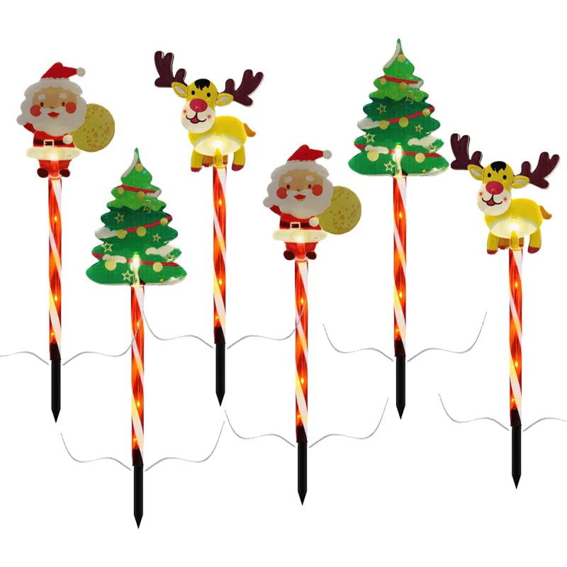 🎄🎁Συσκευασία 6 κινούμενων χριστουγεννιάτικων φωτιστικών-GR