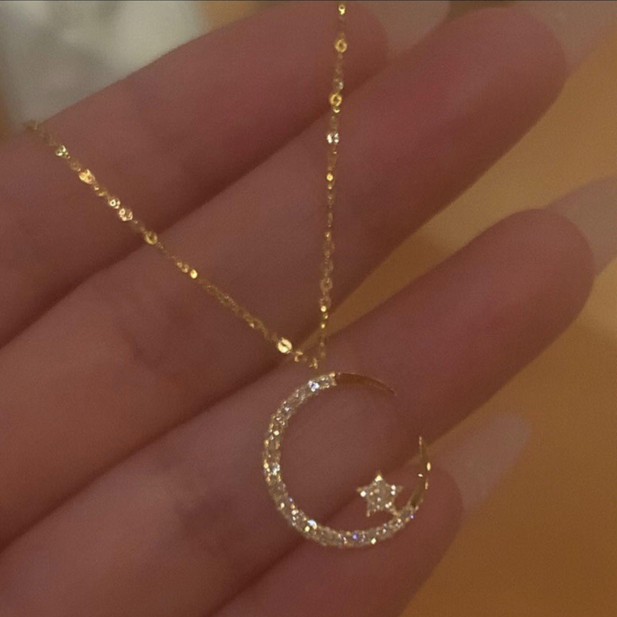 🔥Praznična razprodaja 47 %💕Bright Night: Moon Star Necklace🌙✨-SI