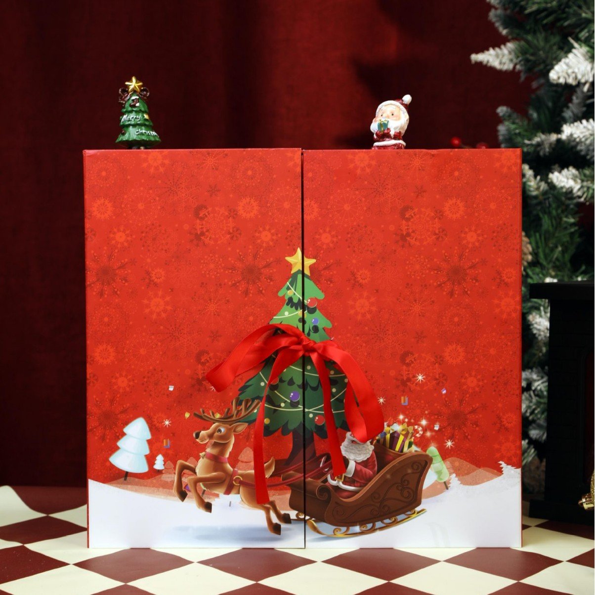 Ροζ μαρμάρινο ημερολόγιο Advent 2025, κουτί αντίστροφης μέτρησης 24 ημερών μέχρι τα Χριστούγεννα-GR