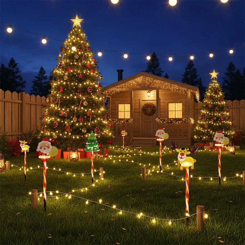 🎄🎁Συσκευασία 6 κινούμενων χριστουγεννιάτικων φωτιστικών-GR
