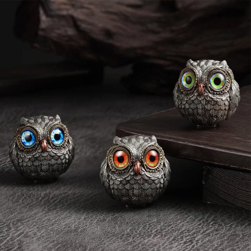 🦉Realistinė laimingos pelėdos sargo figūrėlė-LT