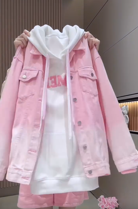 🎨 Patogus moteriškas džemperis Gradient Denim Jacket-LT