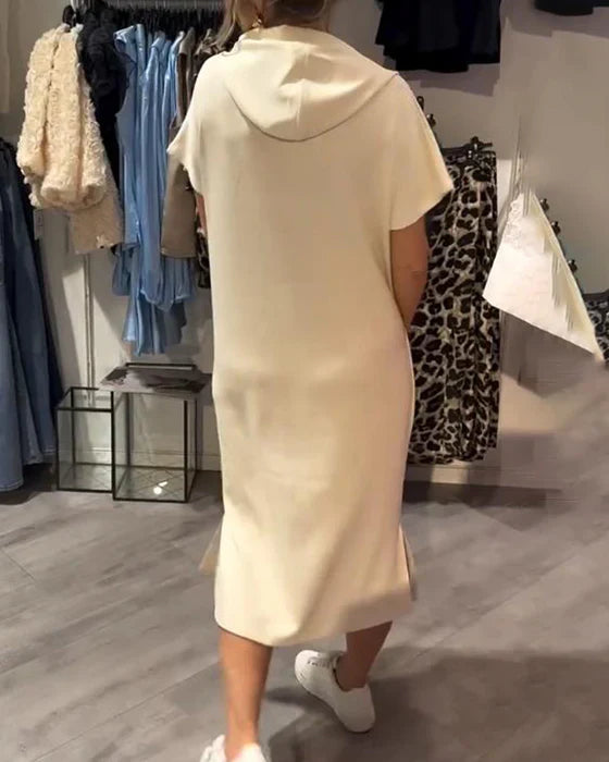 💥🔥👗[S-5XL]2025 nuevo estilo de verano suelto, cómodo y transpirable vestido sudadera de talla grande-ES