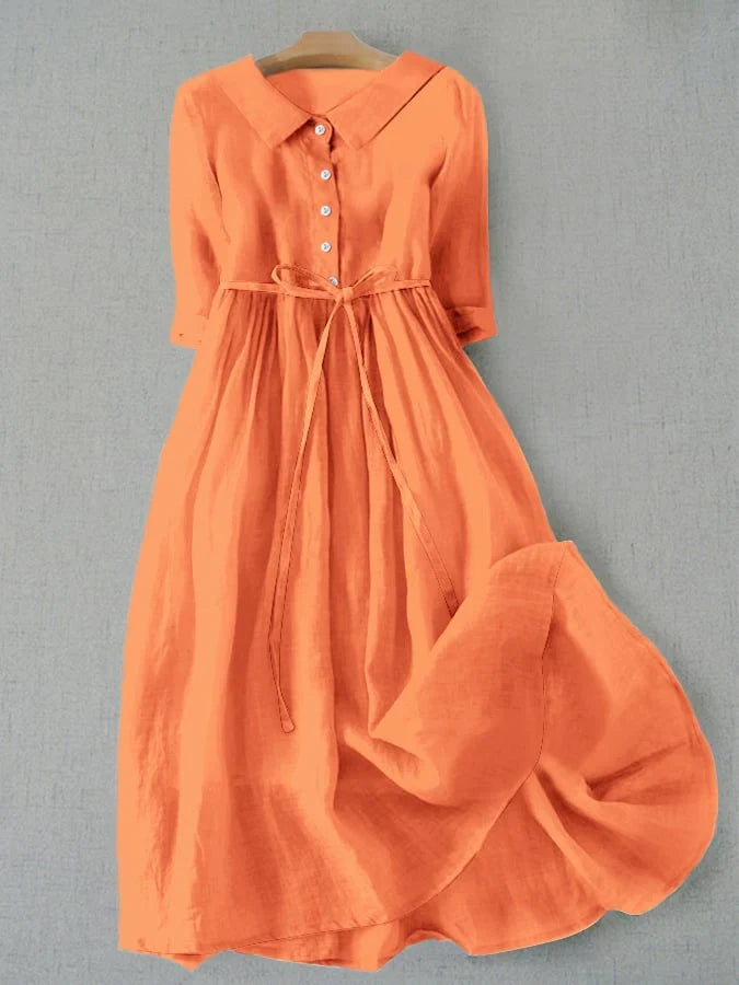Vestido de algodón sencillo y artístico-ES