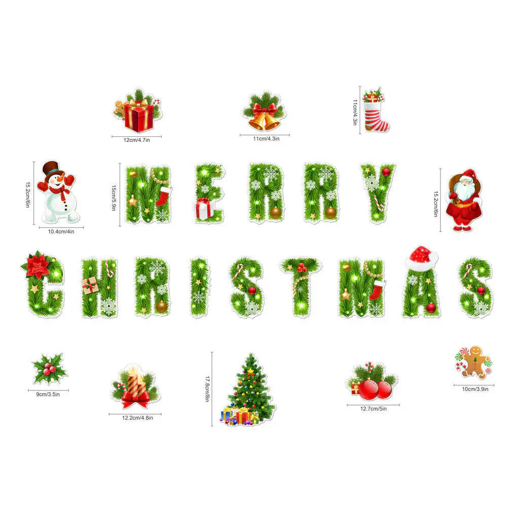 🎁🎅 Μαγνητικό αυτοκόλλητο με χριστουγεννιάτικο θέμα🎄-GR