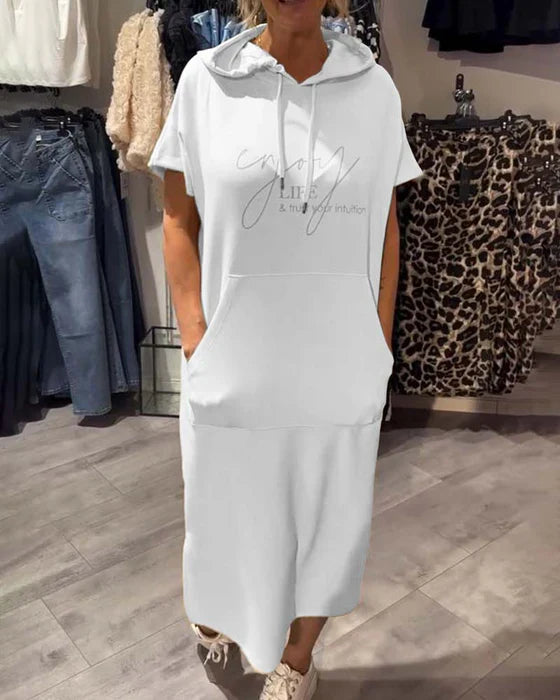 💥🔥👗[S-5XL]2025 nuevo estilo de verano suelto, cómodo y transpirable vestido sudadera de talla grande-ES