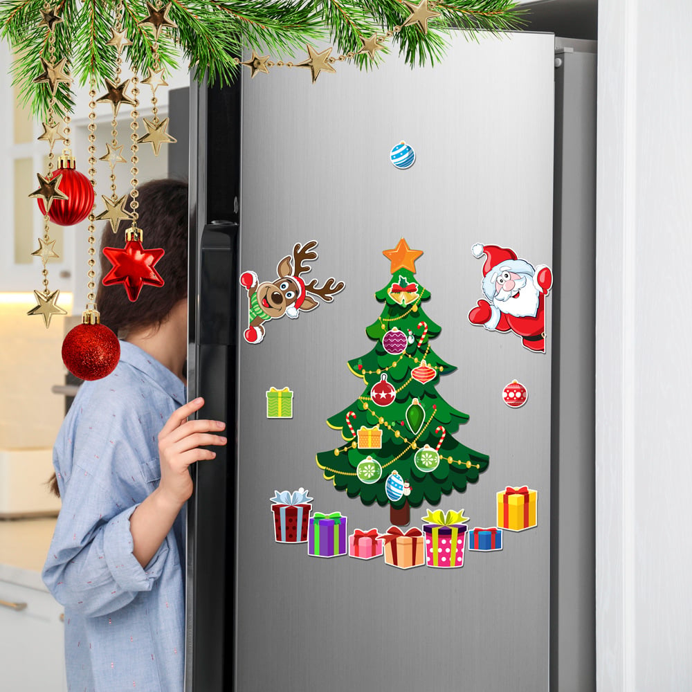 🎁🎅 Μαγνητικό αυτοκόλλητο με χριστουγεννιάτικο θέμα🎄-GR