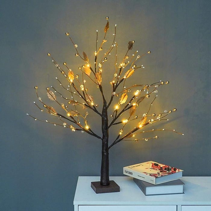 Lámpara LED navideña con forma de árbol de bayas-ES