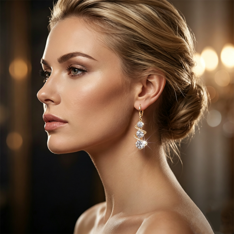 💎👗 Asimetrične spiralne i viseće naušnice ✨-HR