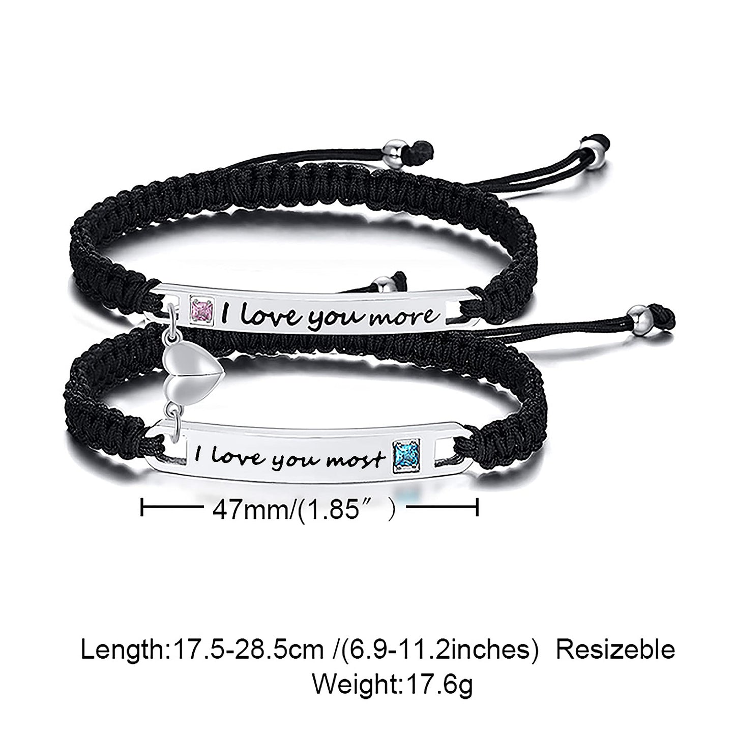 🔥OFERTA ESPECIAL - 50% DE DESCUENTO🔥 Conjunto de pulseras trenzadas ajustables con forma de corazón-ES