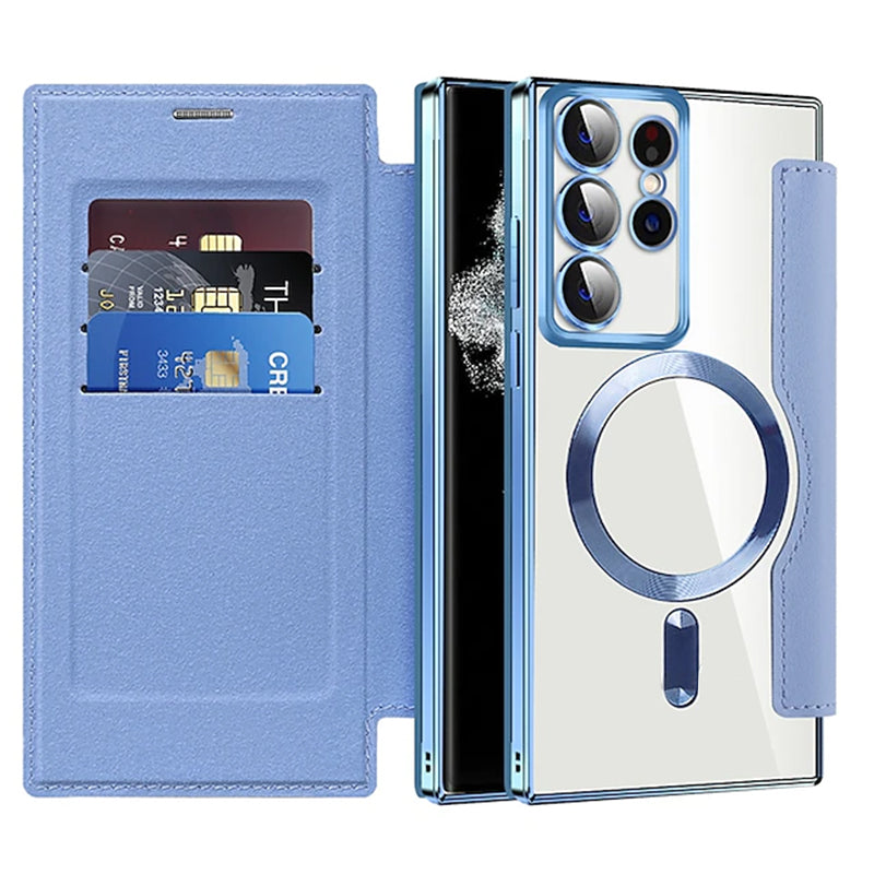 📱Nueva funda de cuero tipo libro para teléfono móvil Samsung-ES