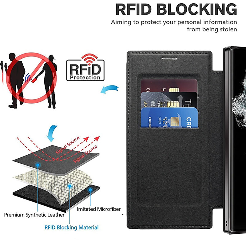 📱Nueva funda de cuero tipo libro para teléfono móvil Samsung-ES