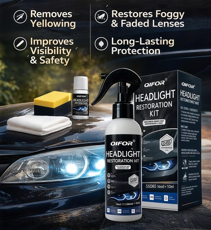 🚘 Priekinių žibintų lęšių restauravimo rinkinys – atkurkite drumstų ir pageltusių priekinių žibintų lęšių skaidrumą 💡-LT